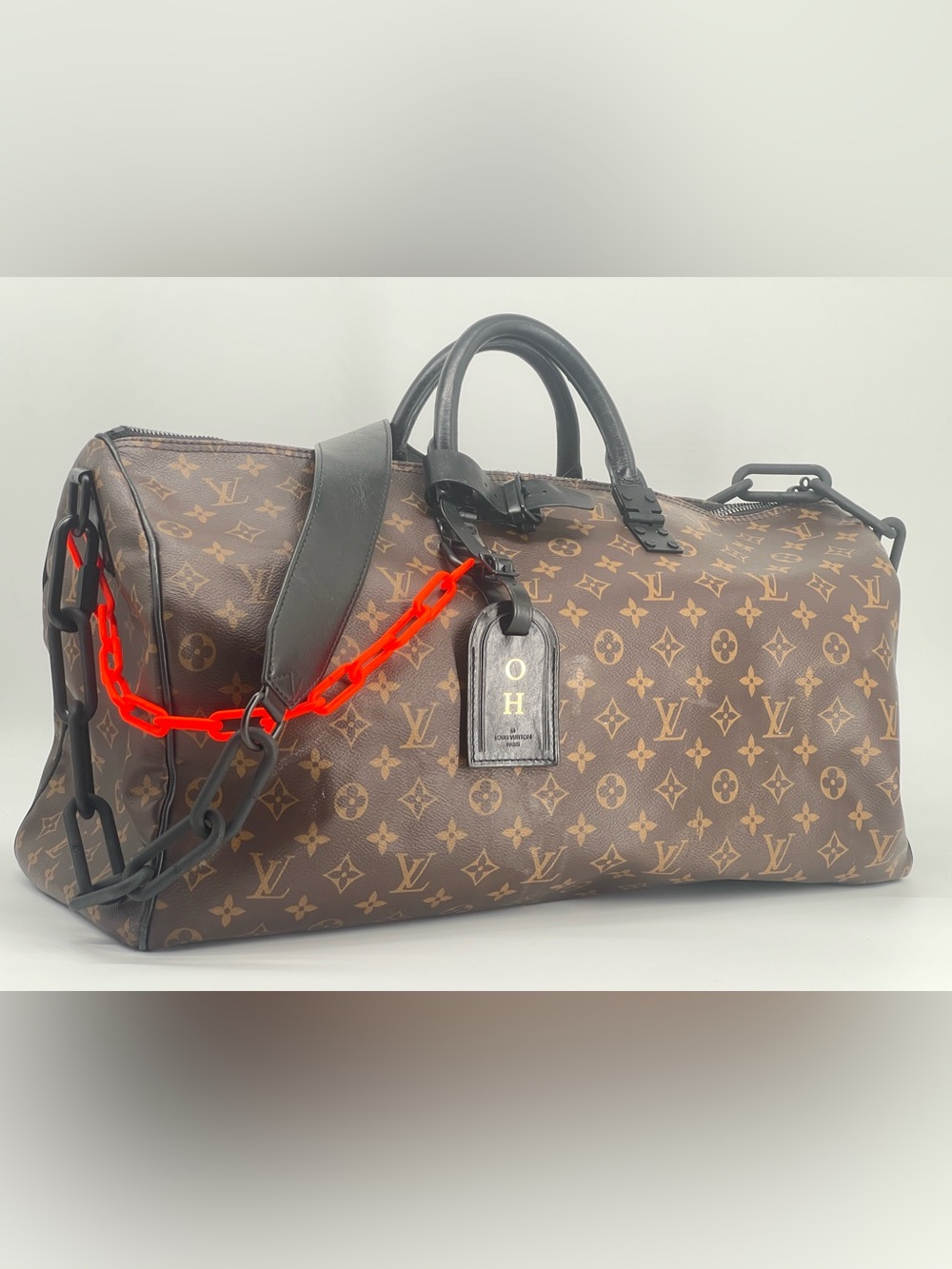 Louis Vuitton Keepall Bandouliere 50 Monogram Brown Leather Duffel Bag